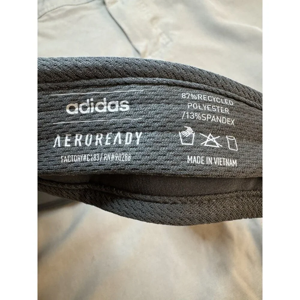 Adidas AEROREADY Visor Hat Gray Adjustable Athletic Golf Running Cap NEW
